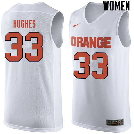 Women #33 Elijah Hughes Syracuse White College Basketball Jerseys Sale-White